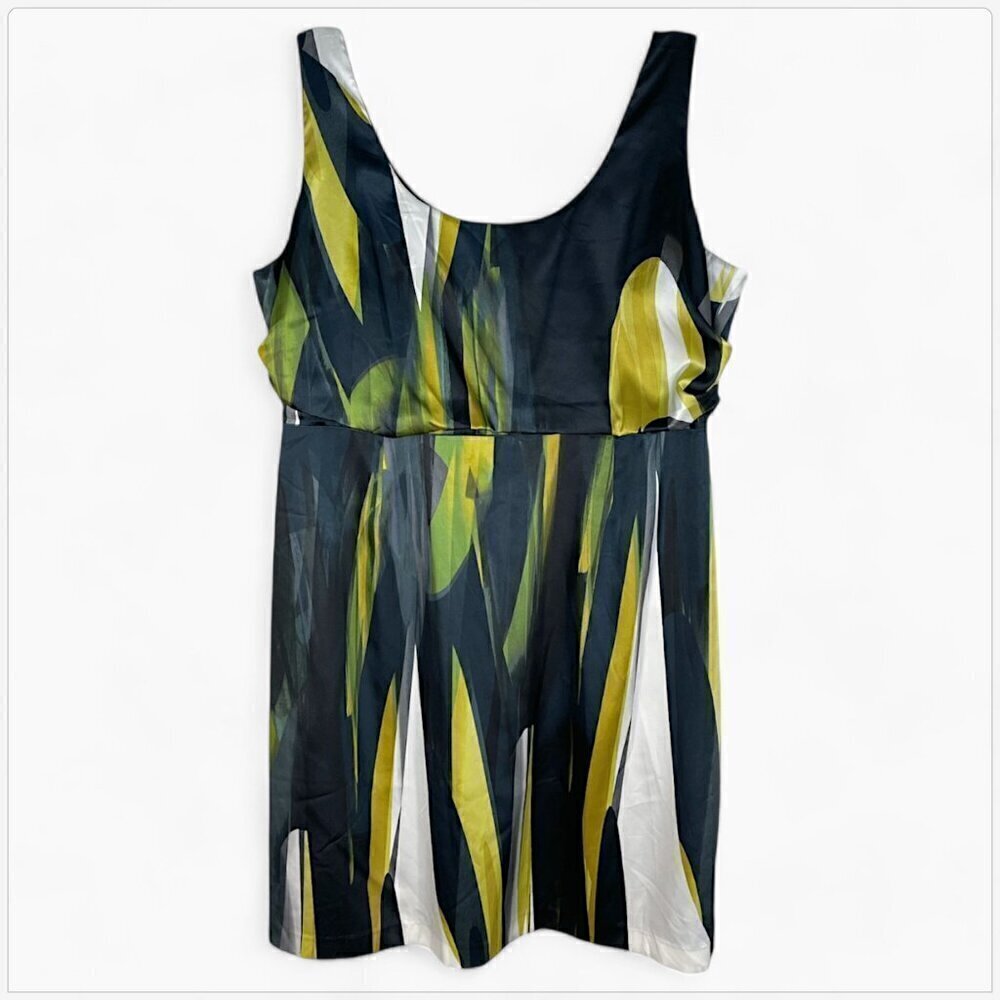 Tahari Woman Hallie Satin Print Blouson Sleeveless Party Cocktail Dress NWT 20